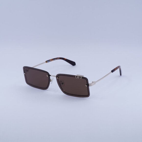 ?️New Off-White OERI13N TAMPA 7664 Sunglasses - Gold Frame, Brown Lenses